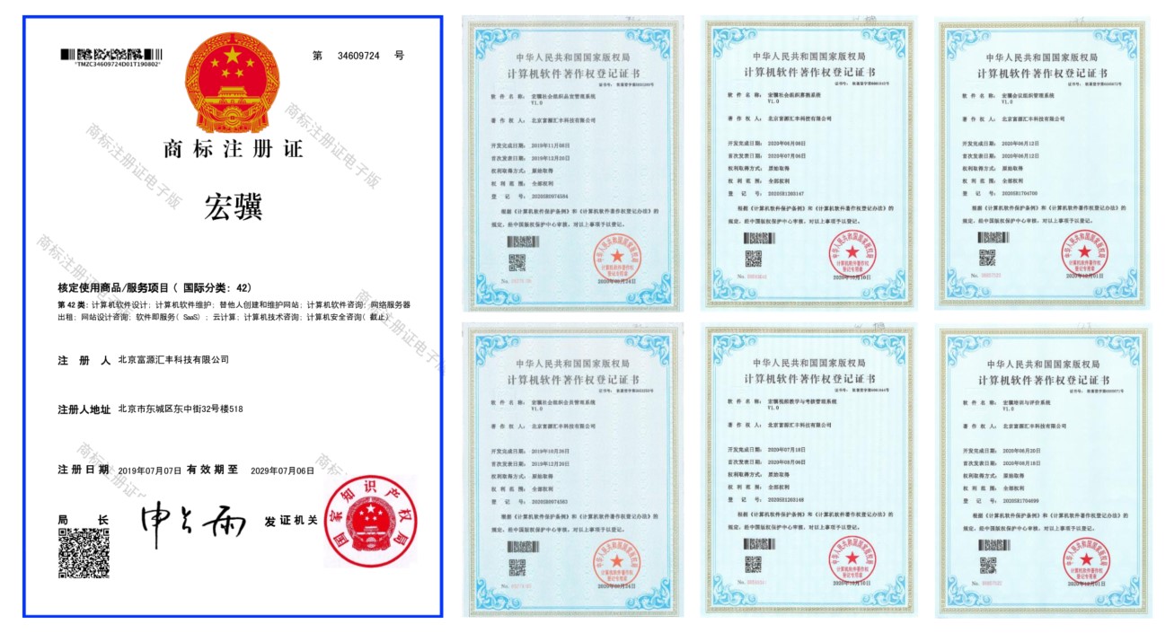 宏驥社會組織管理系統(tǒng)商標(biāo)和著作權(quán)